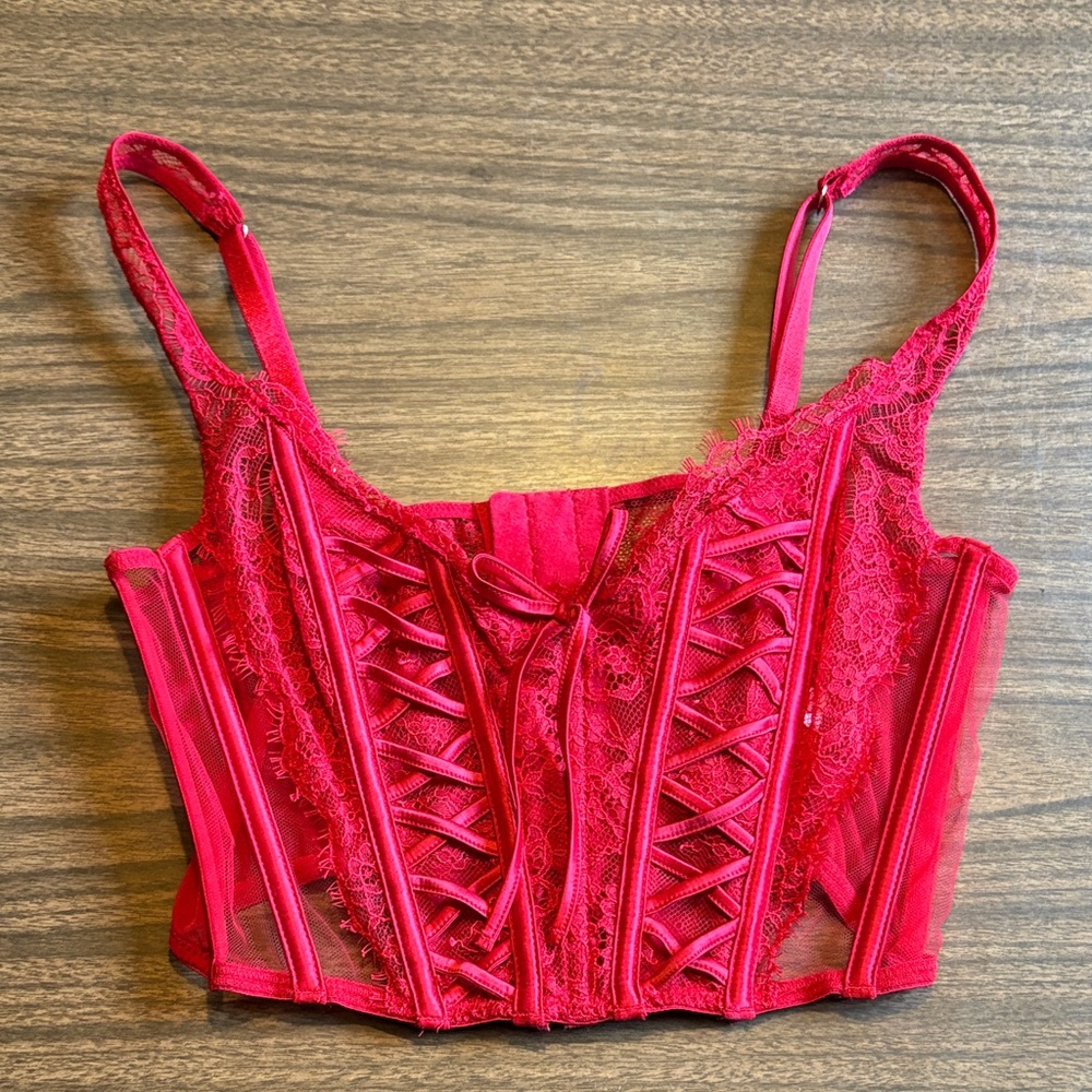 Victoria’s Secret Dream Angels Small Red Bustier Corset Bra